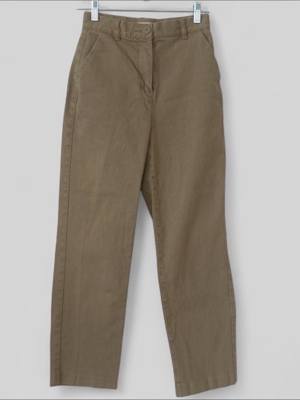 OAK + FORT Olive-Tan Straight-Leg Trousers